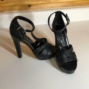 Jessica Simpson Laani T-Strap Black Heels - Size 9